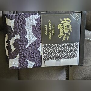 Halloween bats fabric shower curtain gothic spooky